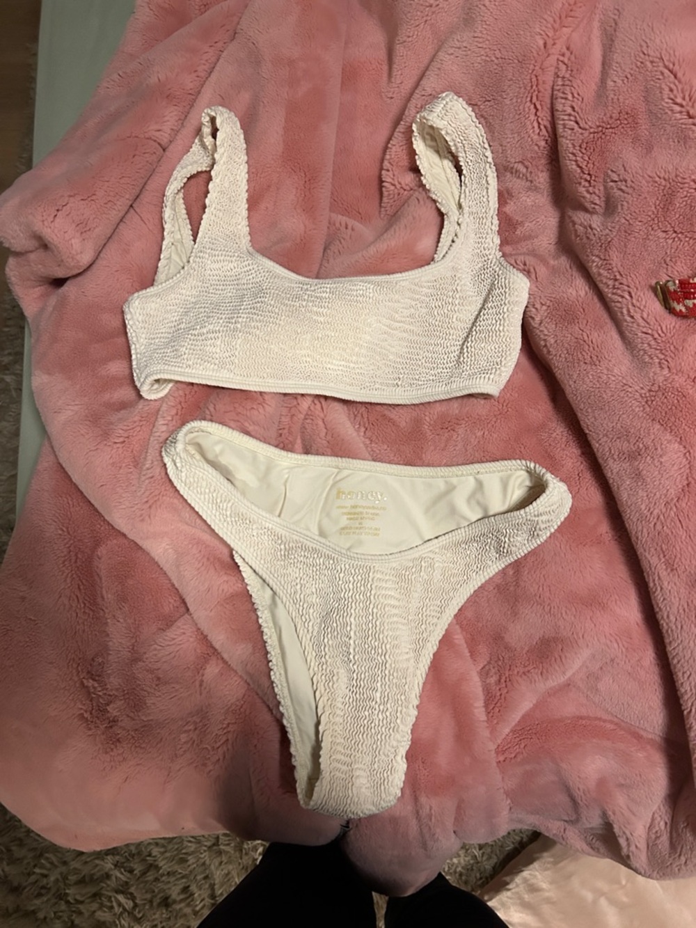 Cream Textured Honey Swim bikini